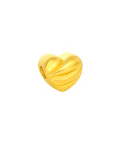  999 Gold Beating Heart Charm