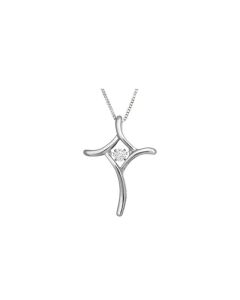 White Gold Diamond Cross Pendant