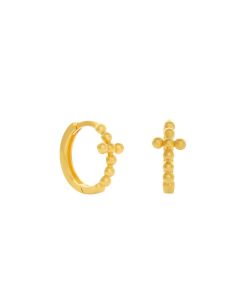 916 Gold Cross Earrings