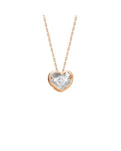Dazzlo Rose Gold Hearts Necklace