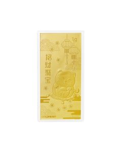 1G Fortune Cat Gold Bar
