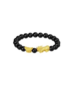 Pixiu Bracelet With Black Agate Bead