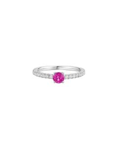 White Gold Pink Sapphire Diamond Ring