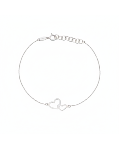 White Gold Hearts Bracelet
