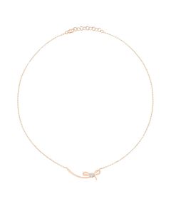 Rose Gold Diamond Ribbon Necklace