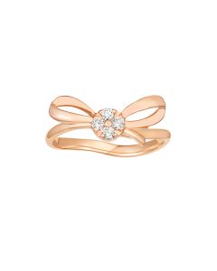 Rose Gold Diamond Ribbon Ring