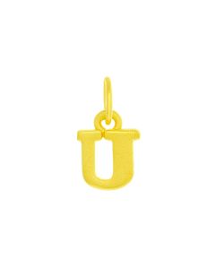 999 Gold Alphabet U Pendant