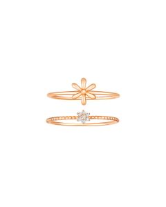 KStyle Rose Gold Diamond Lily Floret Ring