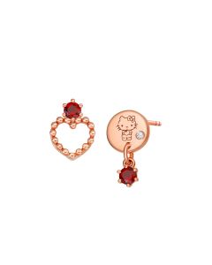 Hello Kitty Diamond & Red Garnet Earrings