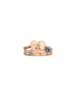 Kuromi Diamond & Blue Topaz Ring