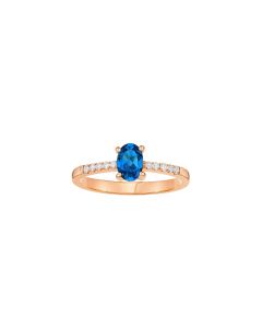 London Blue Topaz with Diamonds Ring