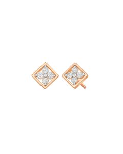 KStyle Rose Gold Square Diamond Earrings 