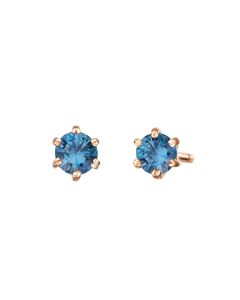 Rose Gold London Blue Topaz Earrings