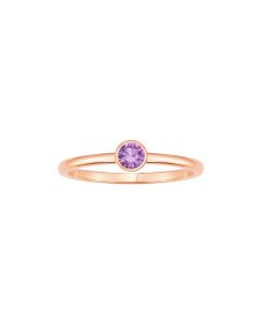 Colourella Rose Gold Amethyst Pinky Promise Ring