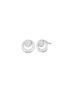 Halo White Gold Diamond Earrings