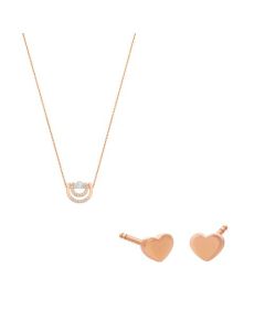 Diamond Necklace & Heart Earrings