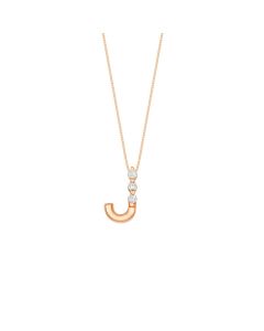 Rose Gold J Diamond Pendant 