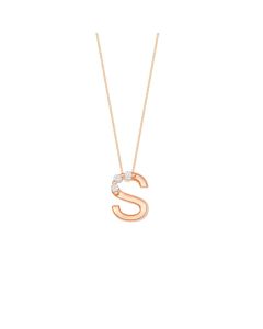 Rose Gold S Diamond Pendant 