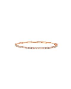 Diamond Studs And Rose Gold Link Bracelet