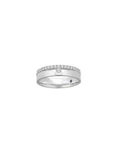 Double Banded Diamond Pave Ring