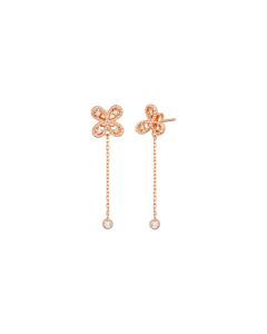 KStyle Rose Gold Dangling Floral Earring