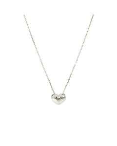 White Gold Puffy Heart Necklace