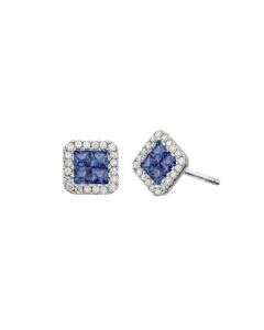 BLUE SAPPHIRE FLOWER EARRING