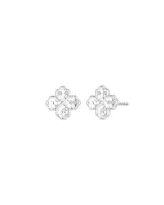 White Gold Stardust Floral Earrings
