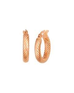 Twisted Glow Hoop Rose Gold Earrings