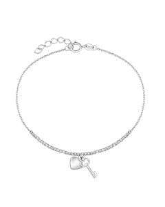 White Gold Key to your Heart Bracelet