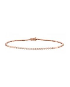 Diamond Rose Gold Half Tennis Bracelet