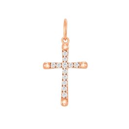 Rose Gold Diamond Cross Pendant