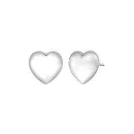 Soft Heart Studs White Gold Earring