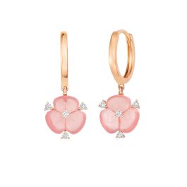 Colourella Pink Quarts Diamond Earrings