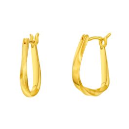  916 Gold Sleek Drop Earrings