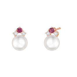 Perole Tiara Rhodolite and Diamond Earrings