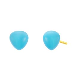 9K Yellow Gold With Pastel Enamel Earrings