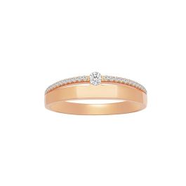 Rose Gold Crown Diamond Wedding Band (Female)