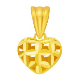 916 Gold Puffy Heart Pendant