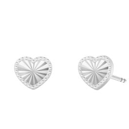 White Gold Heart Earrings