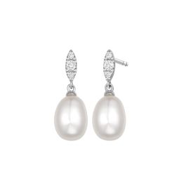 Pearl with Diamonds Swing Earrings