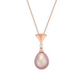 Perole 14K Rose Gold Diamond Pearl Pendant