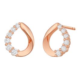 Glitz Half Pave Diamond Earrings