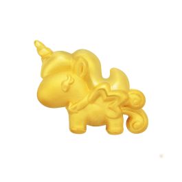 999 Gold Bao Bei Unicorn Charm