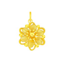 999 Gold Floral Bloom Pendant