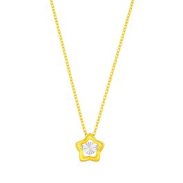 999 Gold Star Twirl Necklace