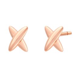 Rose Gold Crosshatched Earrings