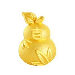 999 Gold Auspicious Gourd Charm