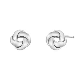 White Gold Knot Earrings