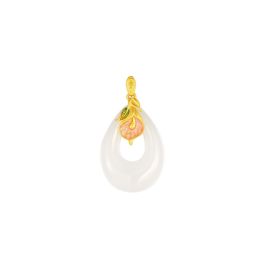 Nephrite Floral Teardrop Pendant